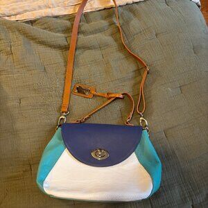 Valentina Leather Blue and White Bag Made in Italy